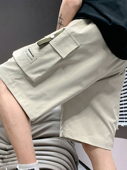 Men's Plus Size Casual Cargo Shorts with Drawstring