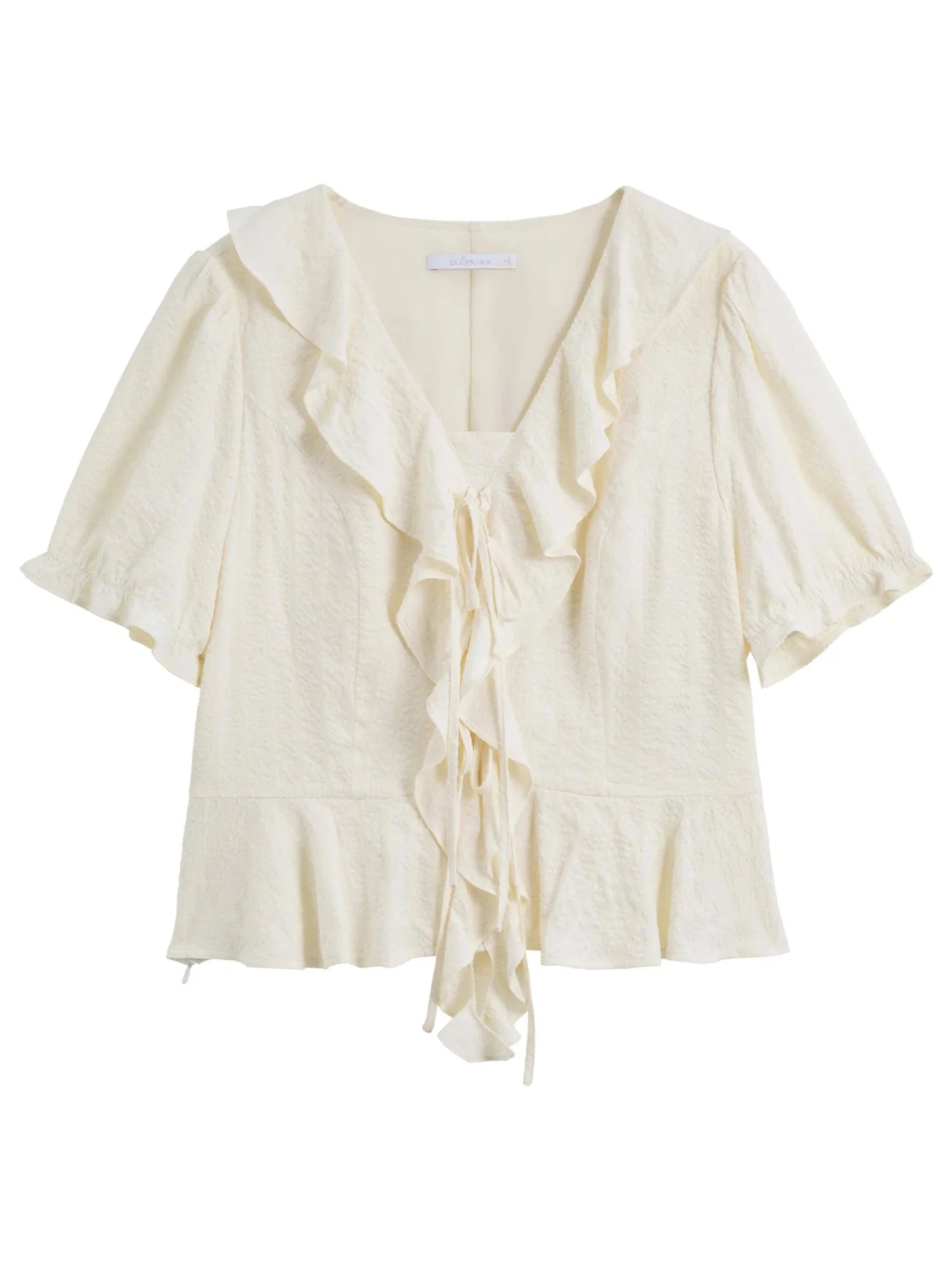 Women’s Plus Size Ruffled Blouse & Skirt Set