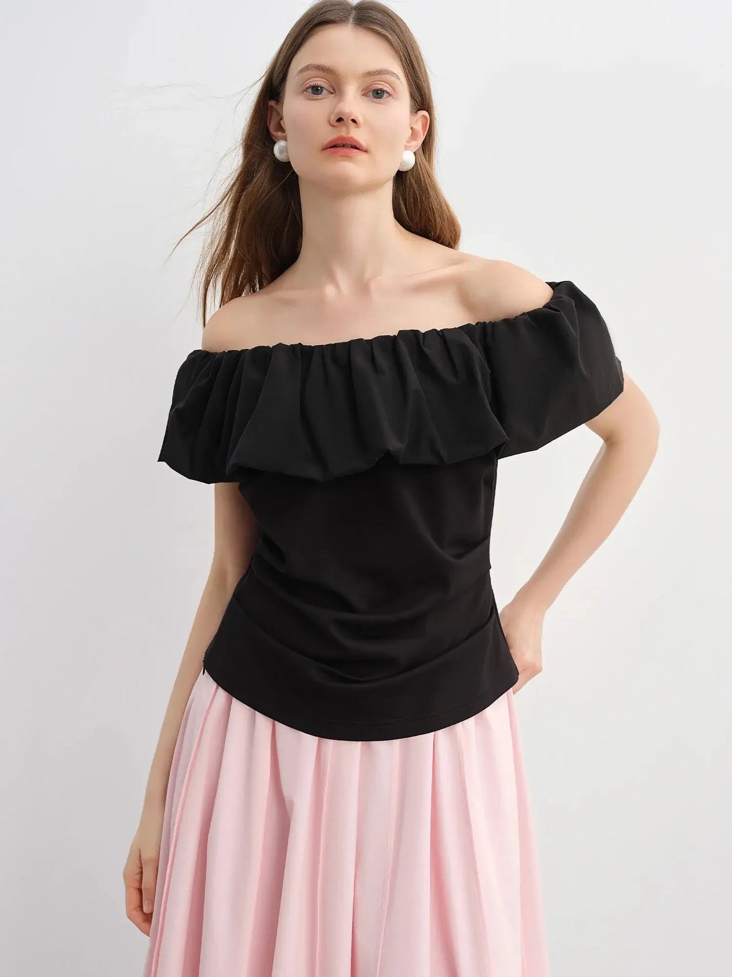 Long Pleated Slimming Skirt - Plus Size