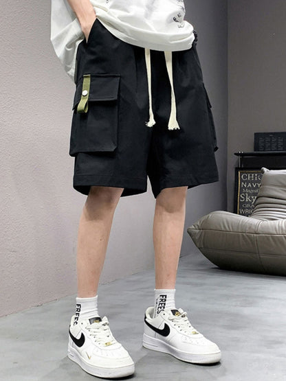 Men's Plus Size Casual Cargo Shorts with Drawstring